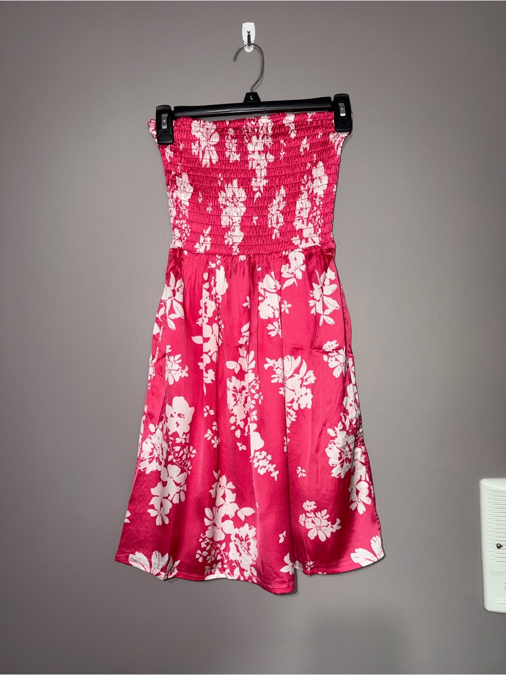 Senseo Pink Floral Strapless Dress